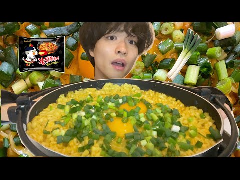 【モッパン】韓国ブルダッグポックンミョンまぜそばを大食いしてみた結果めちゃめちゃ最高でした。