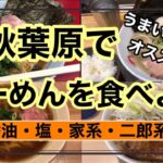 【秋葉原】らーめんを食べよう！醤油・塩・豚骨・家系・二郎系【おすすめグルメ】