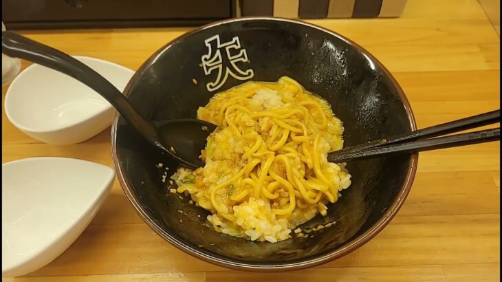 ラーメン矢　餃子まぜそば&追いめし生卵　おまけ動画付きだよ❗