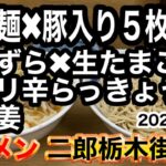 夏季限定つけ麺✖︎うずら✖︎生卵✖︎ピリ辛らっきょう✖︎生姜【ラーメン二郎 栃木街道店】栃木県壬生町2022.7.19