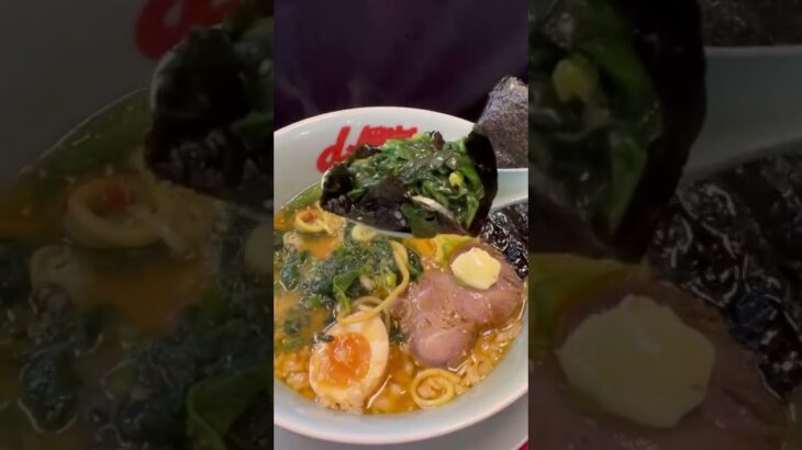 山岡家海苔に味玉包みたいむ特製味噌ラーメン#shorts【一人飯】【飯テロ】【暇つぶし】【ASMR】【ラーメン】