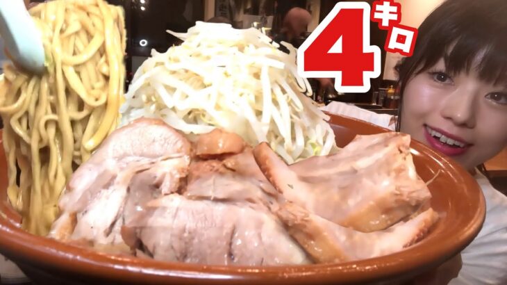 【大食い】二郎系ラーメン麺増しすり鉢チーズカルボ【デカ盛り】大胃王