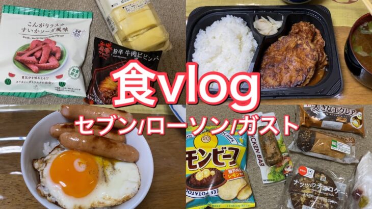 【食vlog】セブン/ローソン/ガストとさぼてんテイクアウト/在宅ランチ