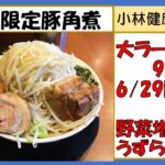 【二郎系ラーメン】豚山、6/29限定豚角煮100円、大ラーメン野菜増し増しうずら