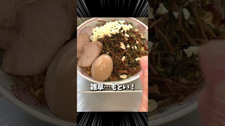 雑草で二郎インスパイア系野菜マシマシ豚ラーメンを作る🍜 #shorts  #雑草  #ラーメン