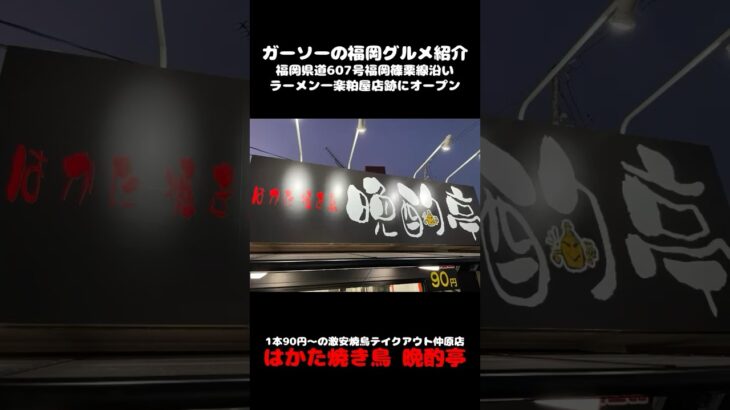 [安くて美味い焼鳥テイクアウトチェーン]はかた焼き鳥晩酌亭仲原店で爆食[ガーソーの福岡グルメ紹介]#shorts