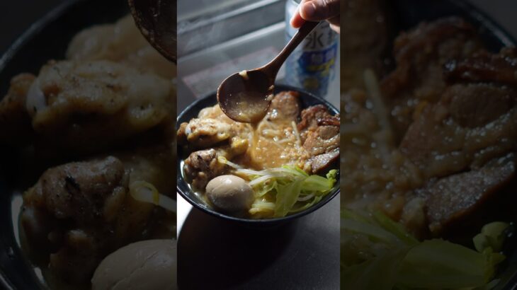 岐阜にあるラーメン自販機の二郎系ラーメンうまし😋#food #cooking #ラーメン #らーめん #ramen #japanesefood #お取り寄せ
