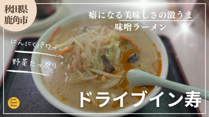 秋田グルメ　にんにくパワーの激うま味噌ラーメン　ドライブイン寿「ぼっちグルメウーマンの青森・岩手・秋田の食巡り！ 」