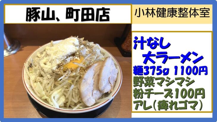 【二郎系ラーメン】豚山、町田店　汁なし大ラーメン、粉チーズ