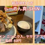 らーめん真-SHIN-『正油ラーメン ヤサイアブラマシマシ 850円・生卵 60円』