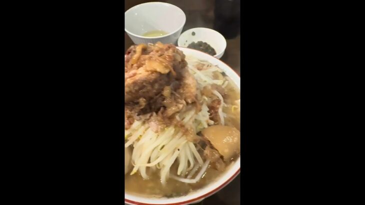 男気ラーメンアカギ新田木崎店さんラーメン全マシ#shorts #ラーメン #二郎系